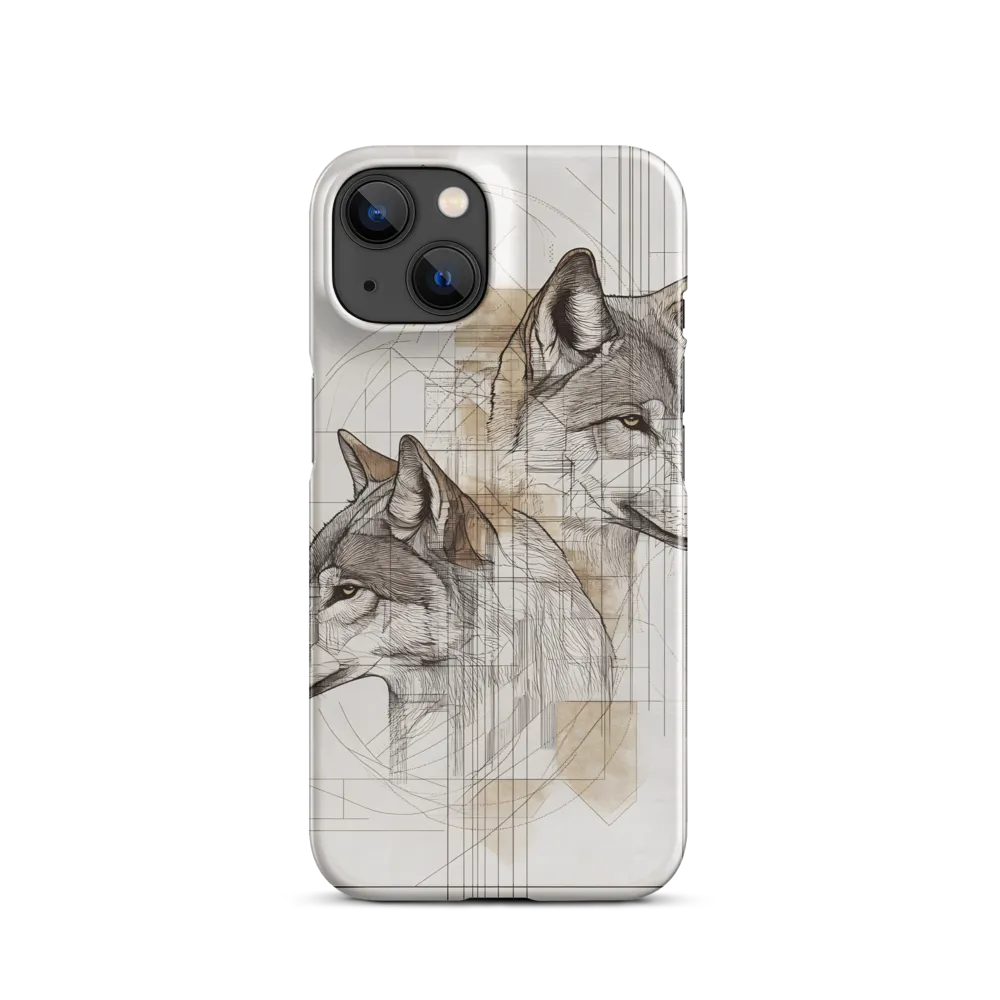 Geometric Harmony: The Essence of Wolves | Phone Case |  14 | Snap Case | Glossy