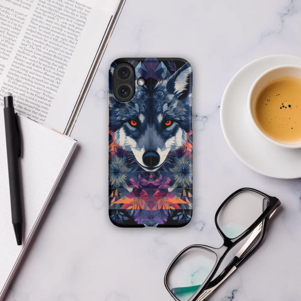 Mystical Wolf Amidst Floral Geometry