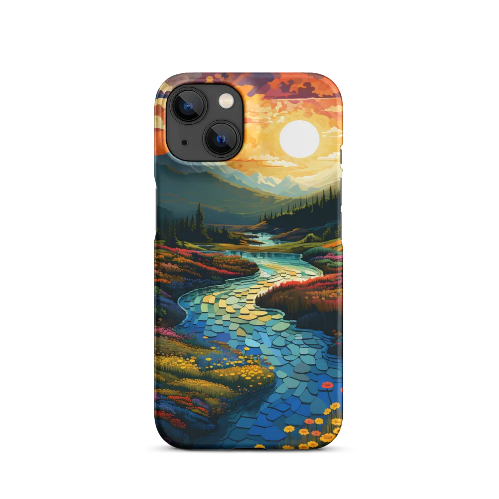 Serenity in Sunset: A Winding River's Embrace