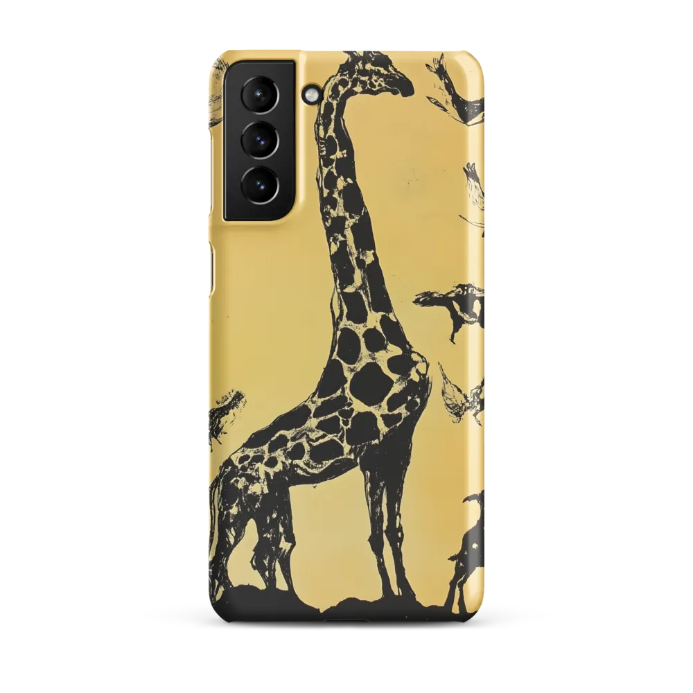 Whimsical Harmony of Giraffe and Birds
