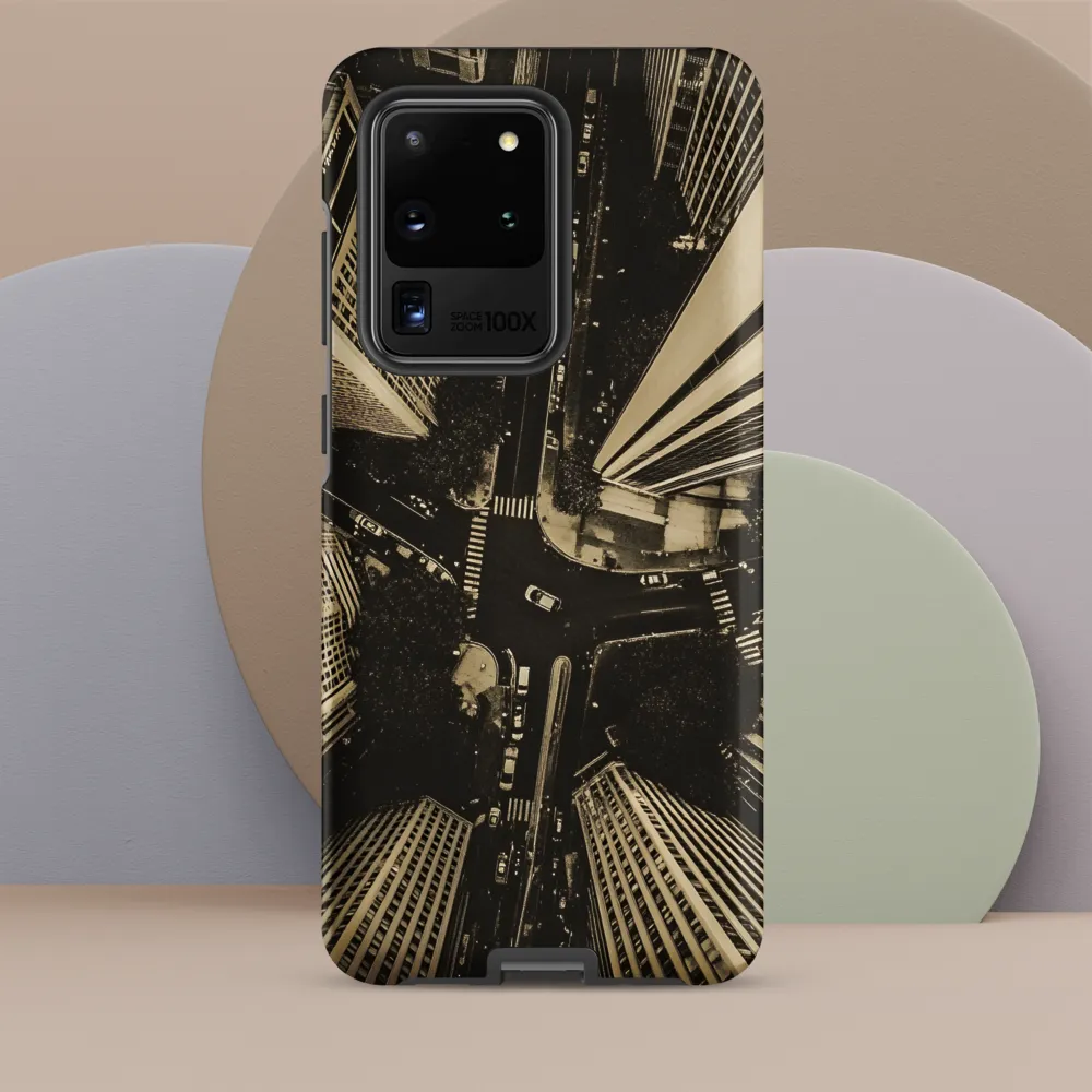 Urban Symphony: Aerial Perspective of City Life | Phone Case |  S20 Ultra | Tough Case | Matte