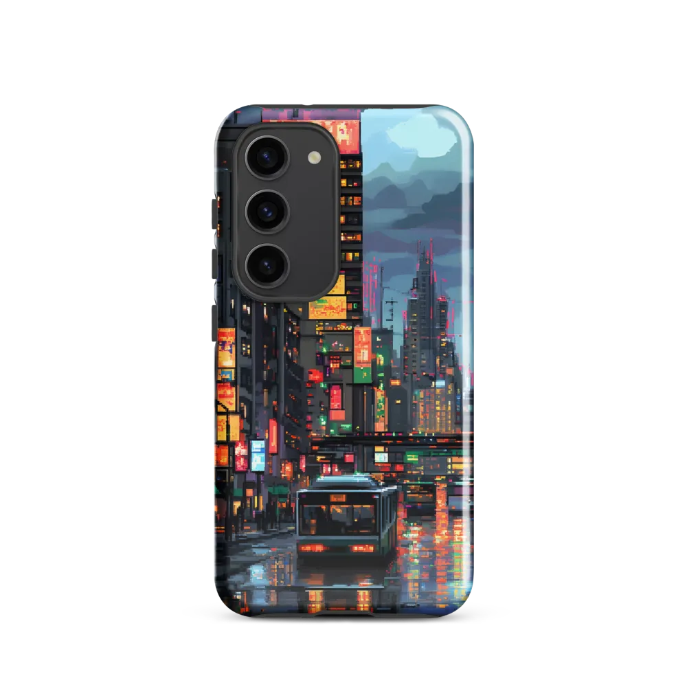 Neon Dreams: A Pixelated Urban Night