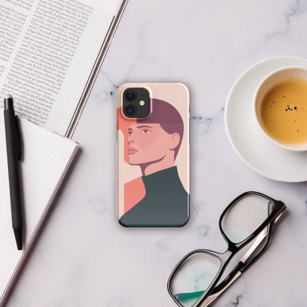 Contemplative Portrait in Minimalism | Phone Case |  12 Mini | Snap Case | Glossy