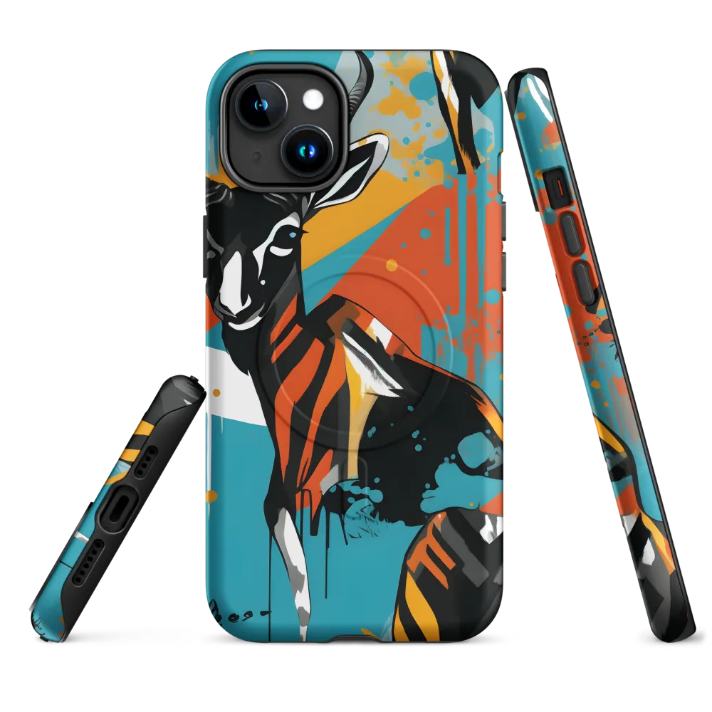 Dynamic Antelope in Vivid Abstract