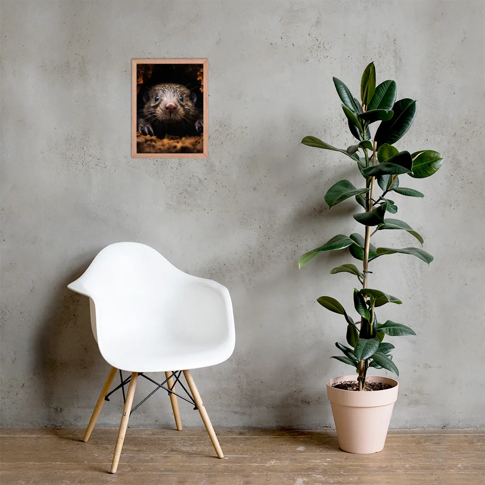 Emerging Curiosity | Poster with Red oak Frame | 12″×16″