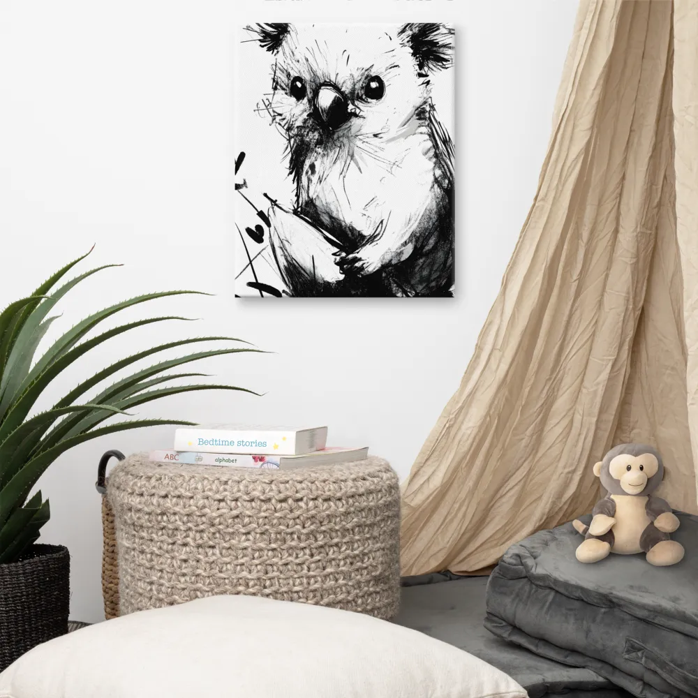 Whimsical Koala in Ink | Canvas | 16″×20″
