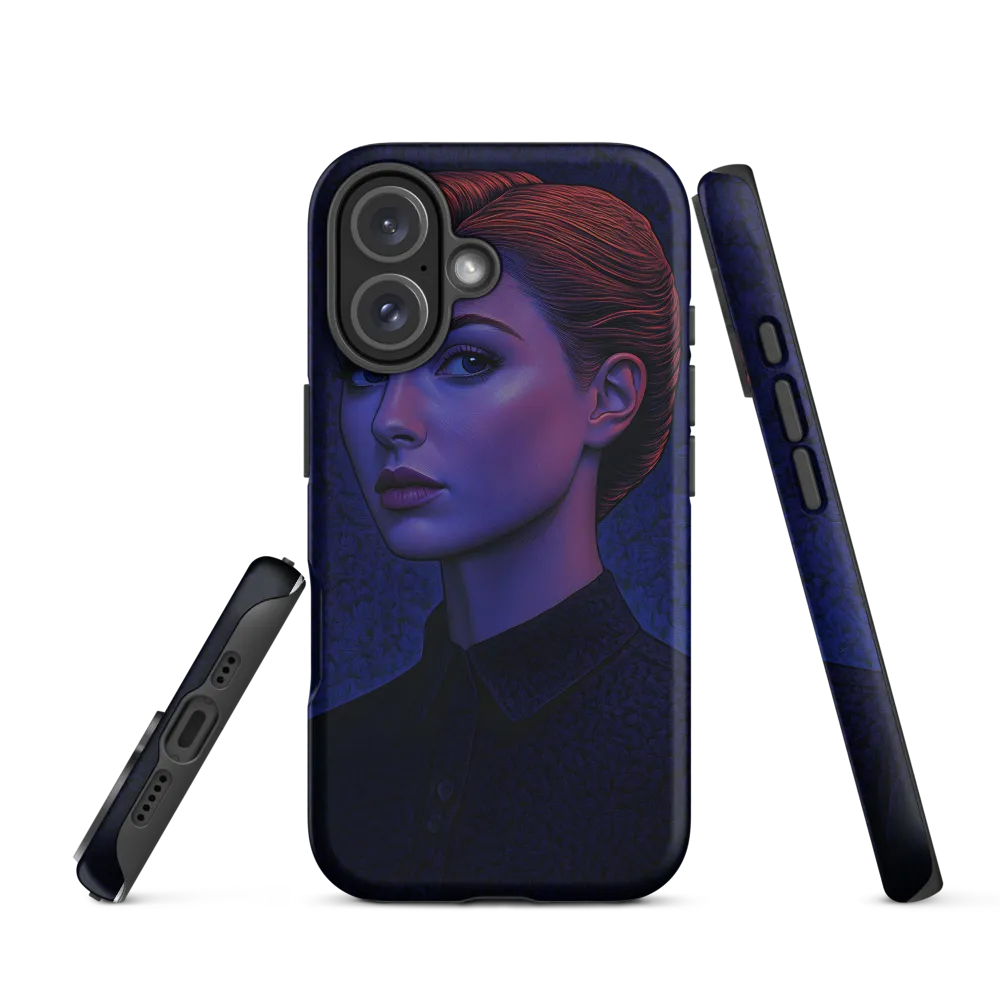 Ethereal Portrait in Blue and Red | Phone Case