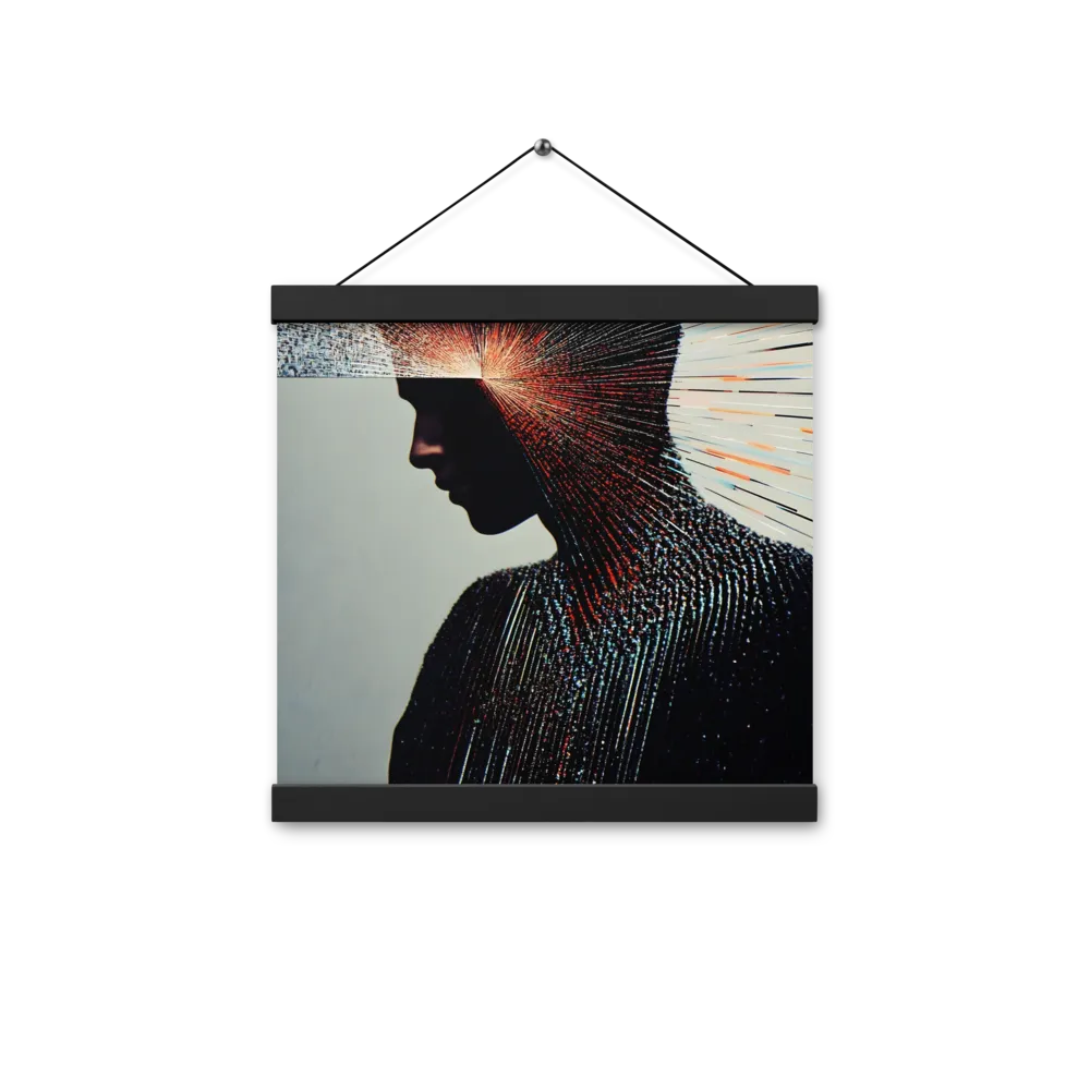 Radiant Reflection: An Abstract Journey of Thought | Poster With Black Wood Hanger | 12″×12″