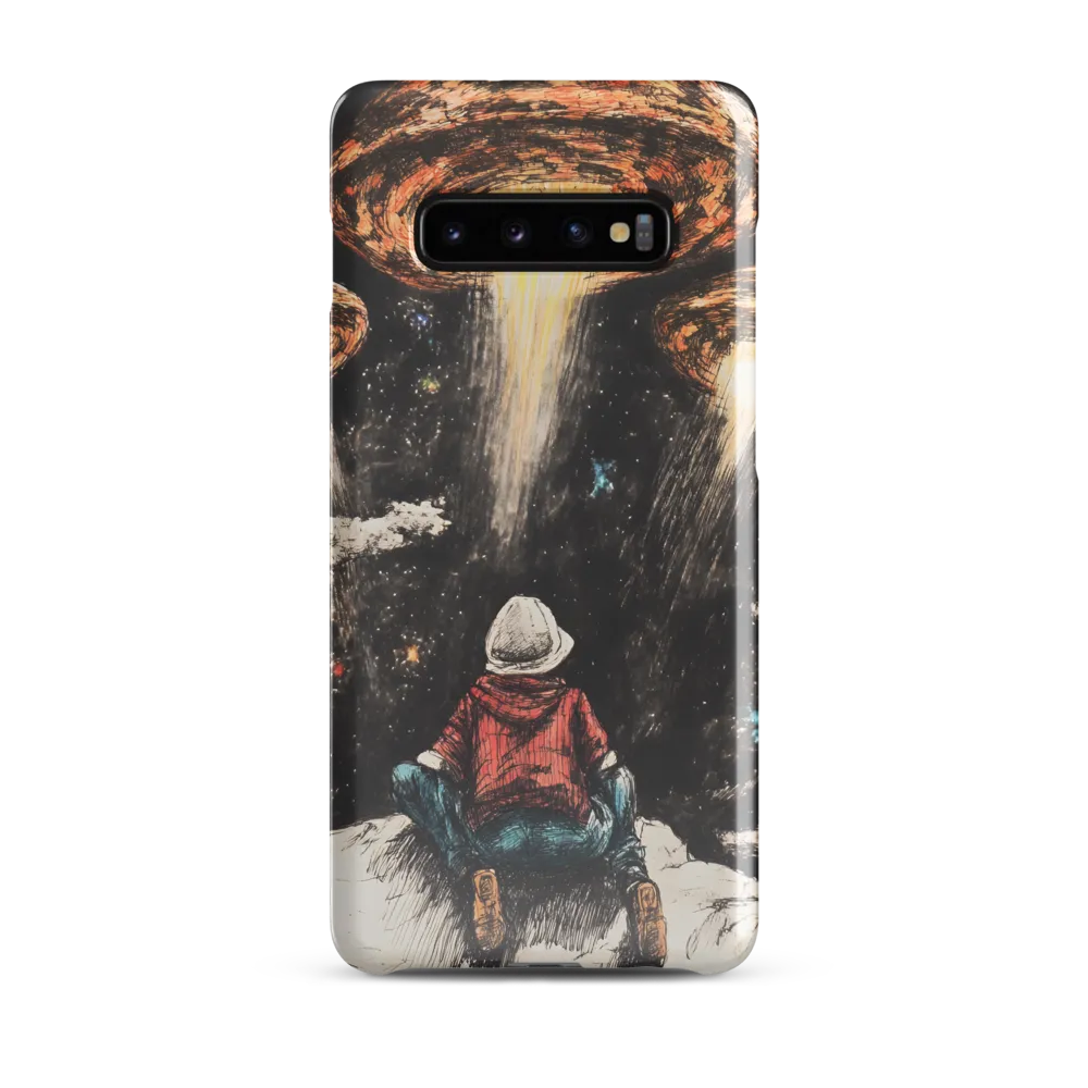 Gazing into the Unknown: A Child's Wonder in Space | Phone Case |  S10 Plus | Snap Case | Glossy