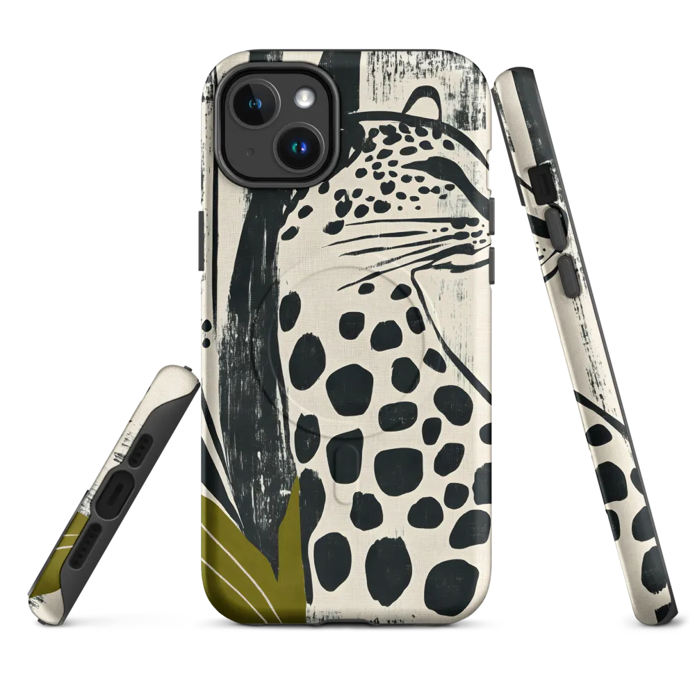 Leopard in Silhouette: A Modern Appeal | Phone Case |  14 Plus | MagSafe® Tough Case | Matte