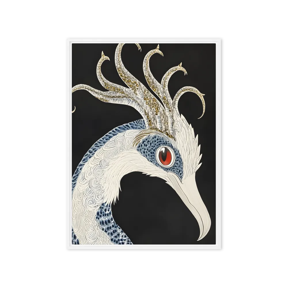 Elegance of the Majestic Peacock | Canvas with White Frame | 20″×28″