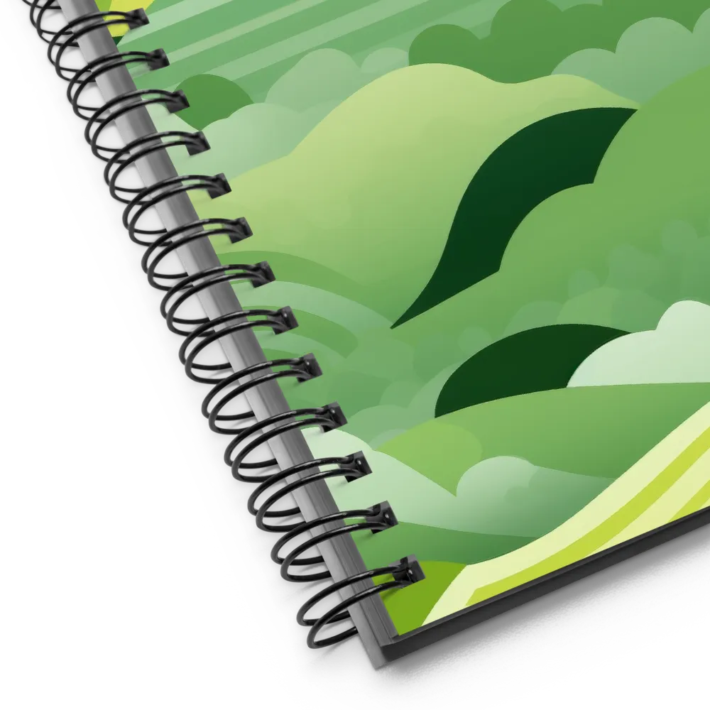 Tranquility in Green Waves | Spiral Notebook