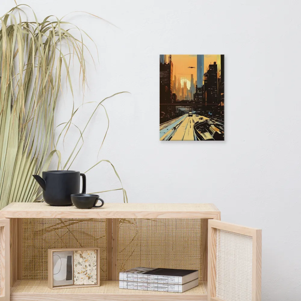Metro Nexus: A Futuristic Cityscape | Canvas | 12″×16″