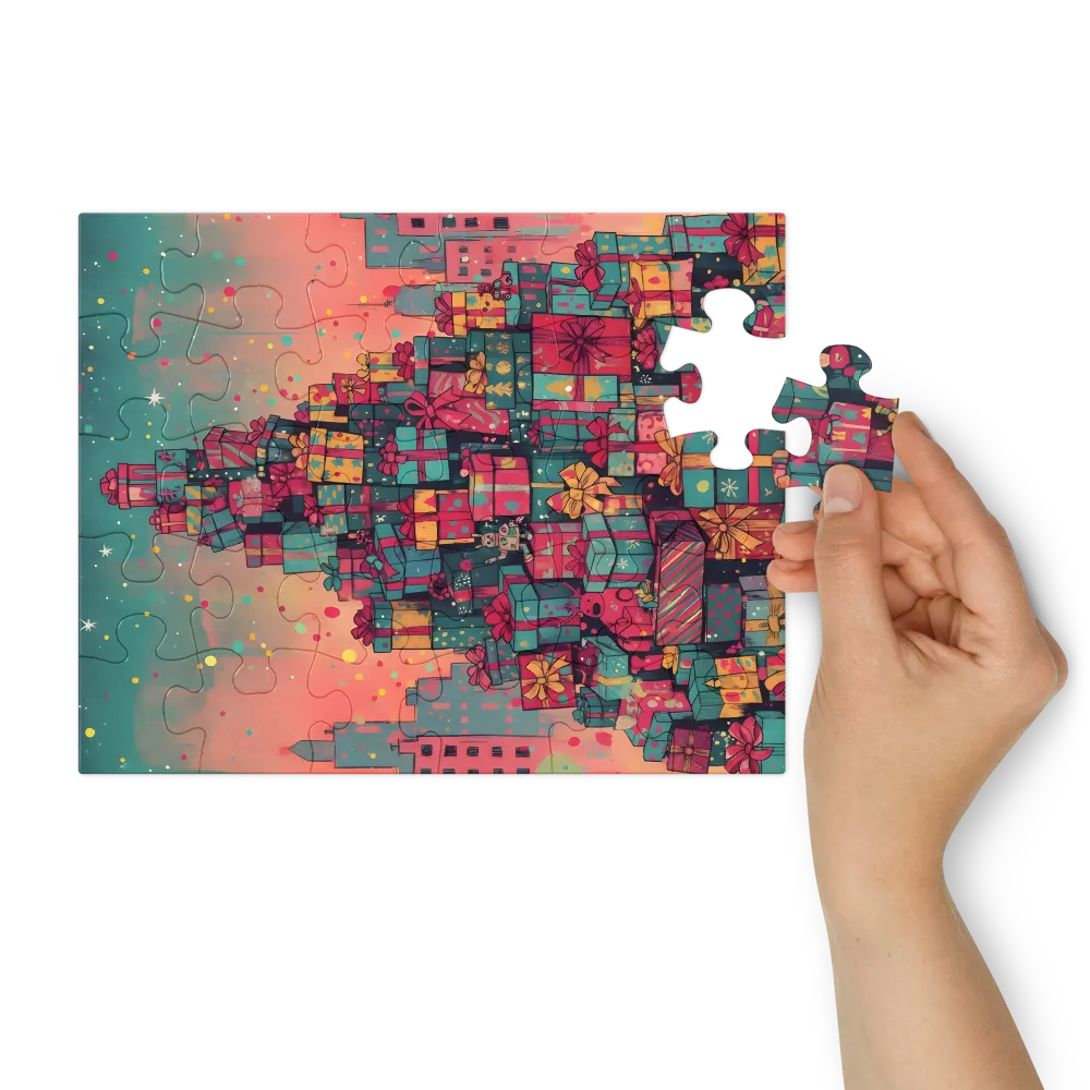 Mountain of Gifts 
 Jigsaw Puzzle in Tin Box