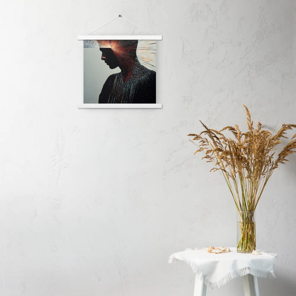 Radiant Reflection: An Abstract Journey of Thought | Poster With White Wood Hanger | 14″×14″