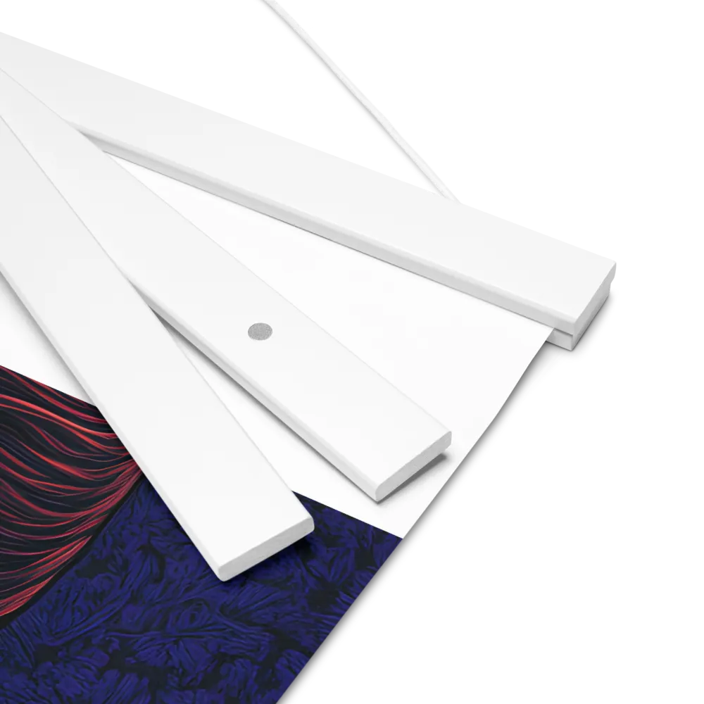 Ethereal Portrait in Blue and Red | Poster With White Wood Hanger | 16″×20″