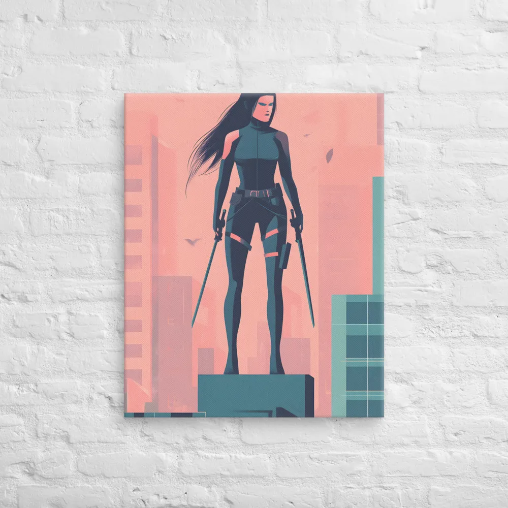 Urban Sentinel: A Warrior's Stand | Canvas | 24″×30″