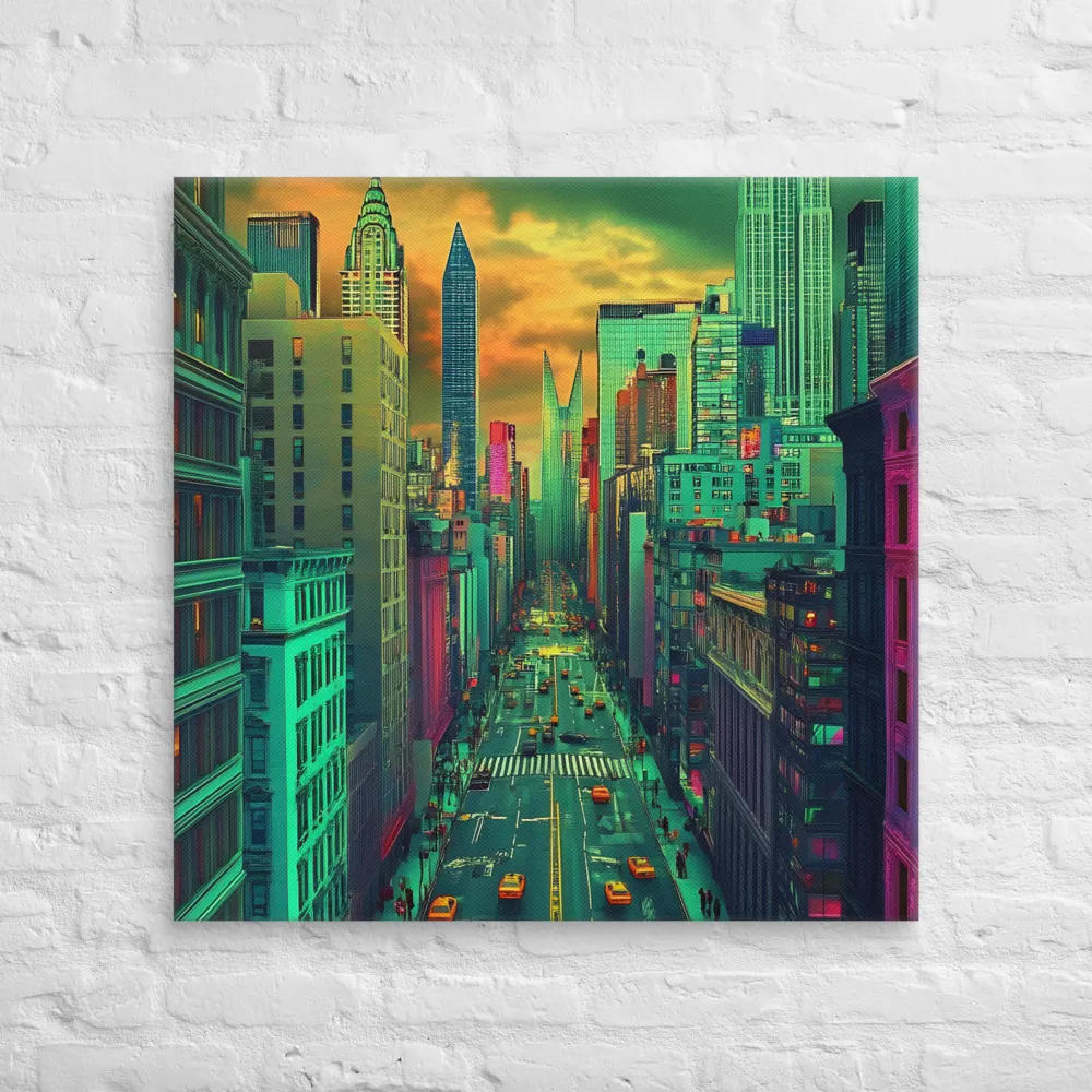 Urban Surrealism: Neon Dreams | Canvas | 32″×32″