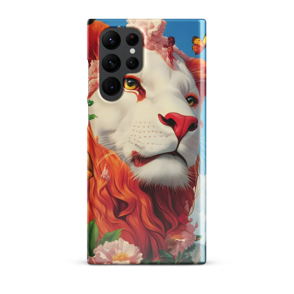 Majestic Lion Amidst Floral Splendor