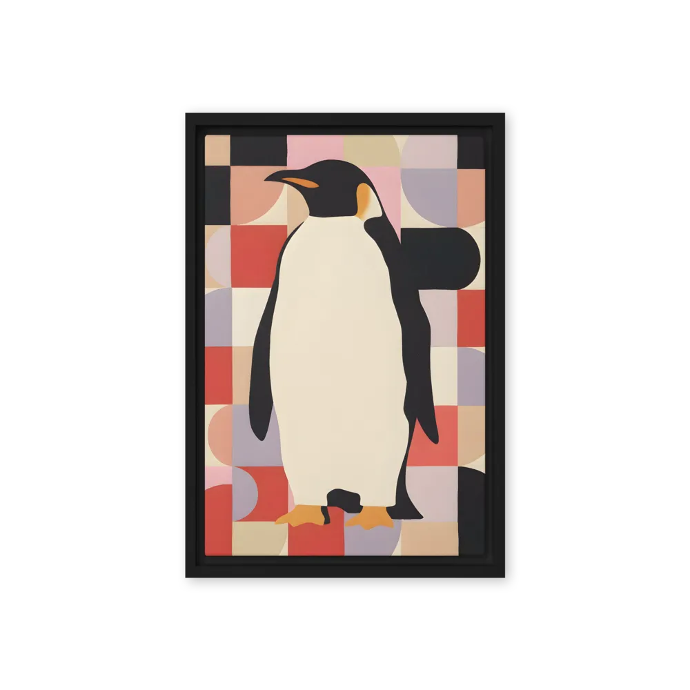 Geometric Penguin 
 Canvas with Black Frame