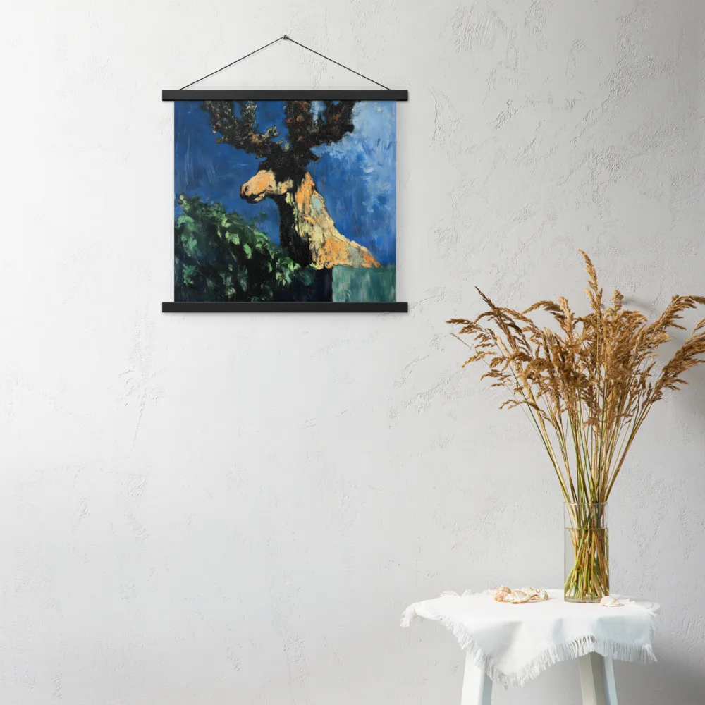 The Majestic Deer in Nature | Poster With Black Wood Hanger | 18″×18″