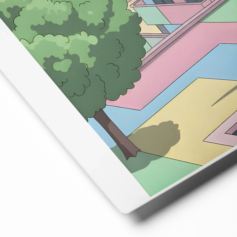 Pastel City Heron 
 Metal Print | 12″x 12″