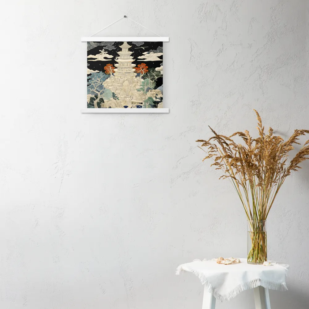 Whispers of the Pagoda | Poster With White Wood Hanger | 14″×14″