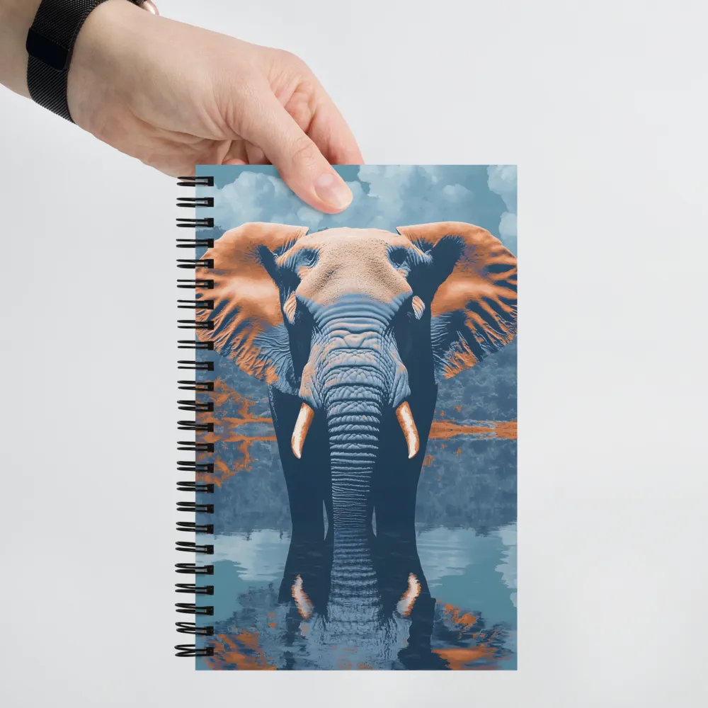 Majestic Reflection: The Elephant's Serenade | Spiral Notebook