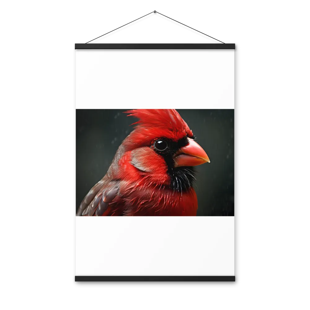 The Bold Cardinal | Poster With Black Wood Hanger | 24″×36″