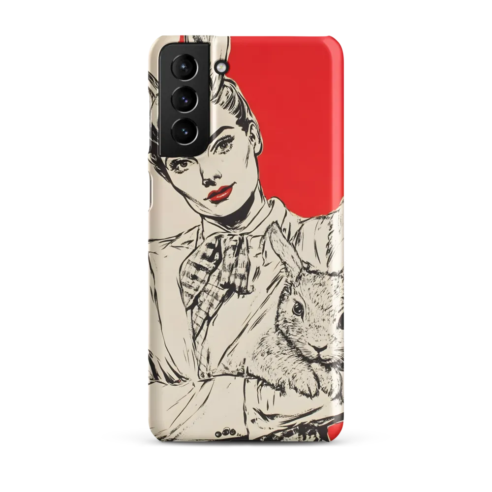 Whimsical Elegance: The Rabbit Lady | Phone Case |  S21 Plus | Snap Case | Matte