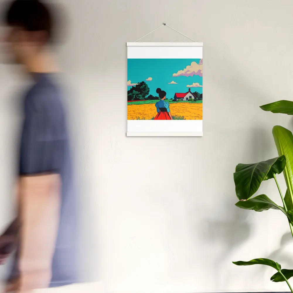 Whispers of a Sunlit Meadow | Poster With White Wood Hanger | 16″×20″