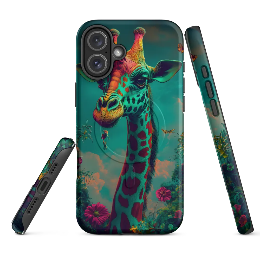 Whimsical Giraffe Among Blossoms | Phone Case |  16 Plus | MagSafe® Tough Case | Matte