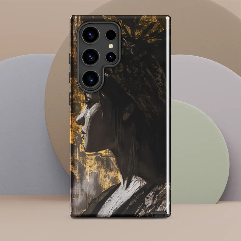 Golden Elegance: A Modern Profile Portrait