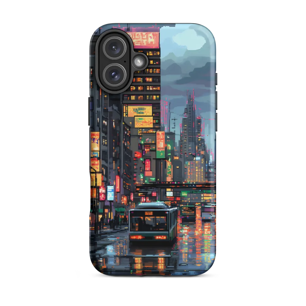 Neon Dreams: A Pixelated Urban Night