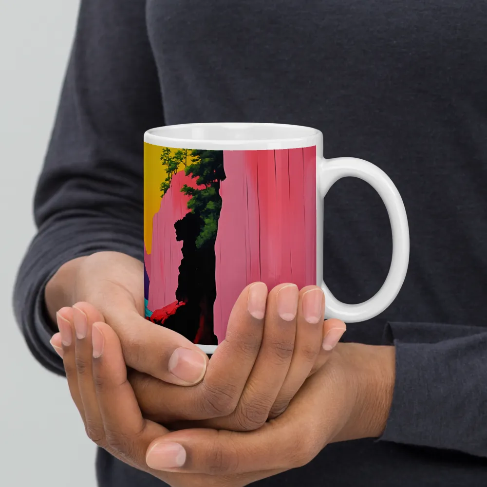 Dreamscape of Pink Cliffs and Turquoise Waters | Mugs | Multiple Sizes & Colors