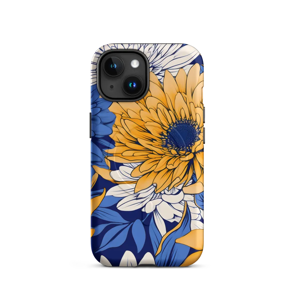 Floral Harmony in Blue and Yellow
