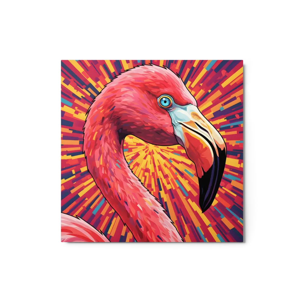 Radiant Flamingo 
 Metal Print | 12″x 12″