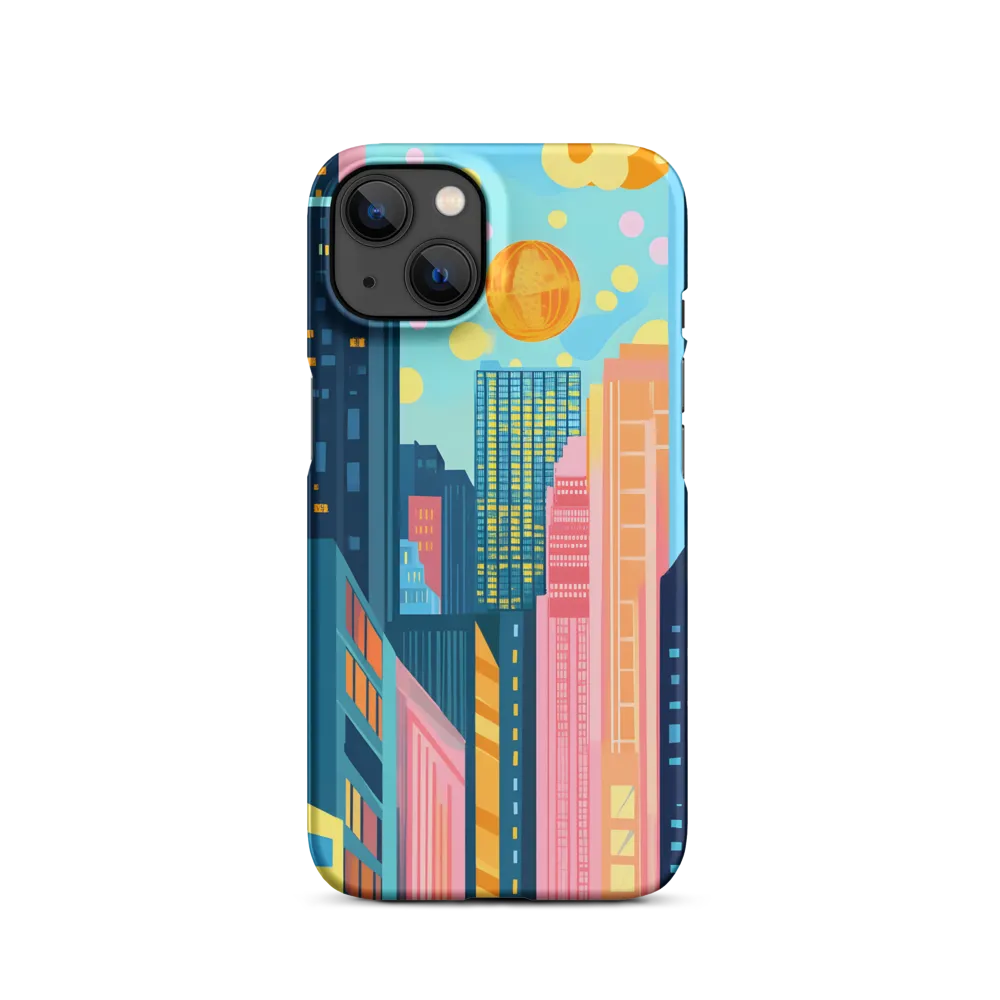 Cyan Skyline with Golden Orb