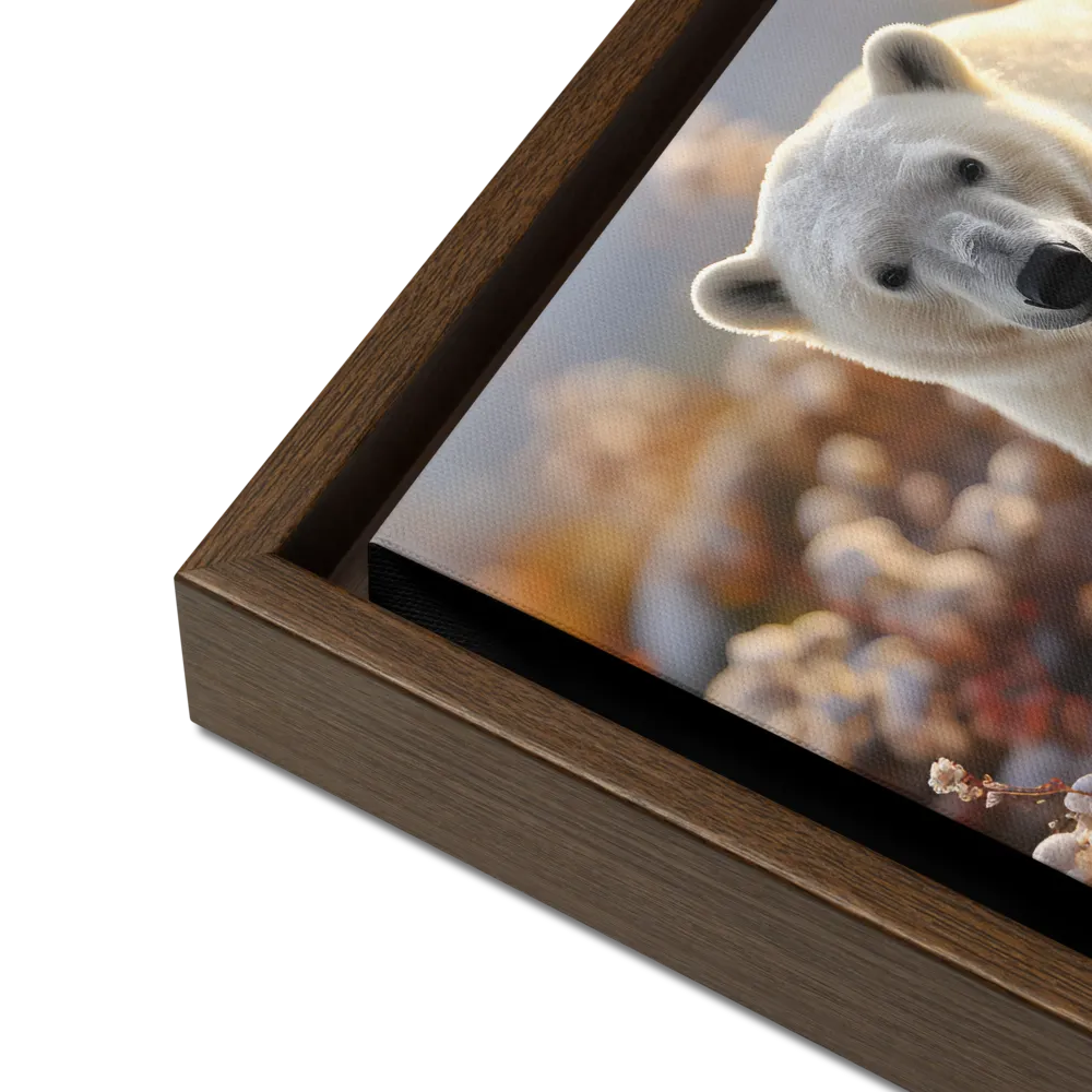 Harmony in the Frozen Wilderness | Canvas with Brown Frame | 12″×16″