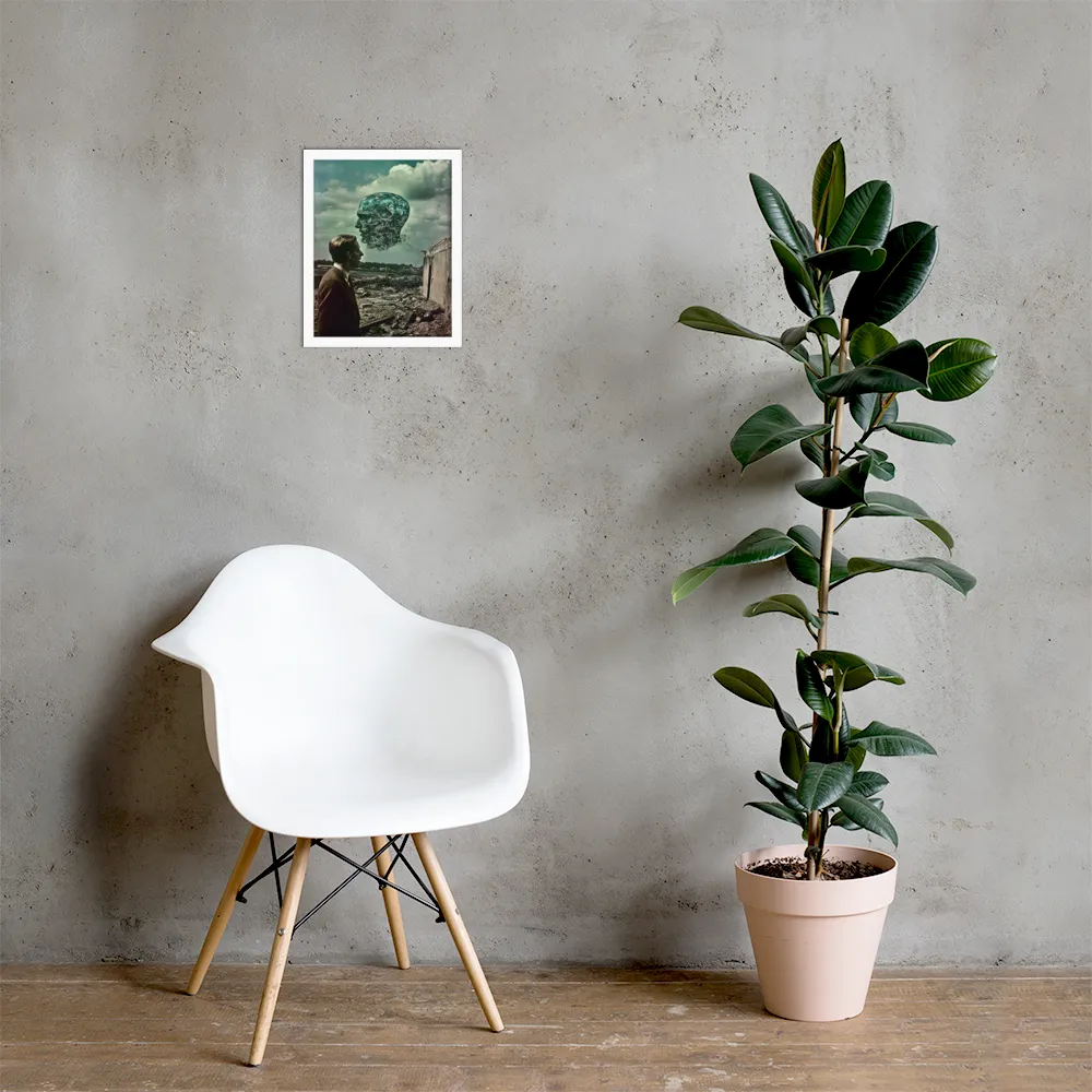 Ethereal Reflections: Identity in a Fragmented World | Poster with White Frame | 11″×14″