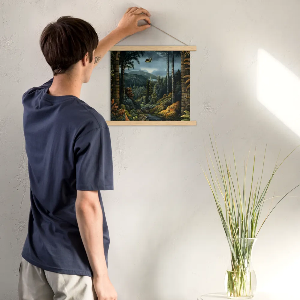 Whispers of the Enchanted Forest | Poster With Oak Wood Hanger | 14″×14″