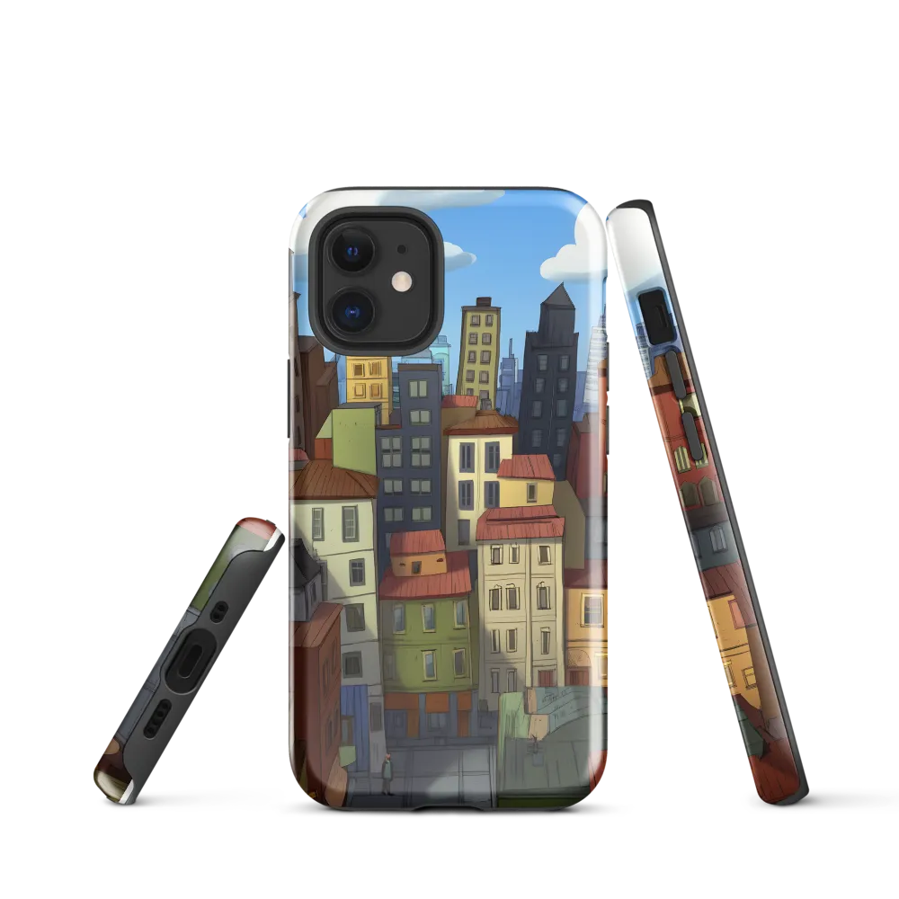 Urban Symphony: A Colorful Cityscape | Phone Case |  12 mini | Tough Case | Glossy