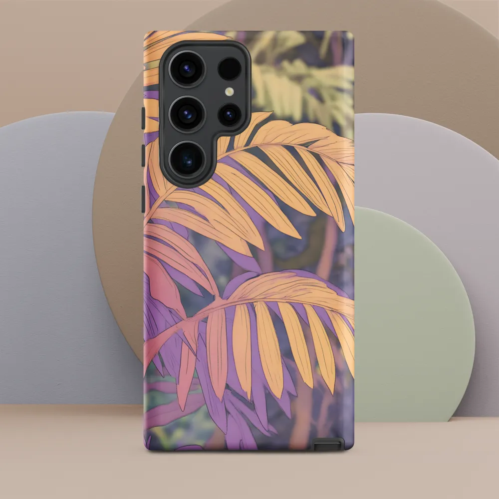 Harmonious Leaves in Digital Twilight | Phone Case |  S23 Ultra | Tough Case | Matte