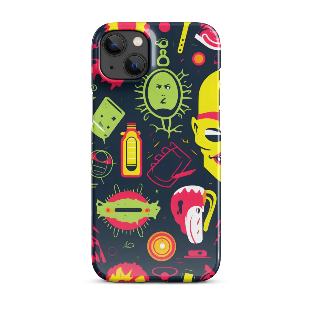 Neon Revelry: A Quirky Exploration of Modern Pop Art | Phone Case |  14 Plus | Snap Case | Glossy