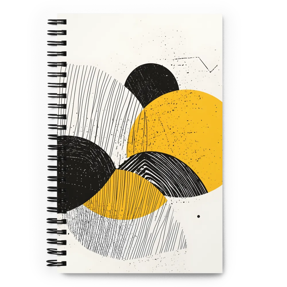 Dynamic Harmony in Black and Yellow | Spiral Notebook