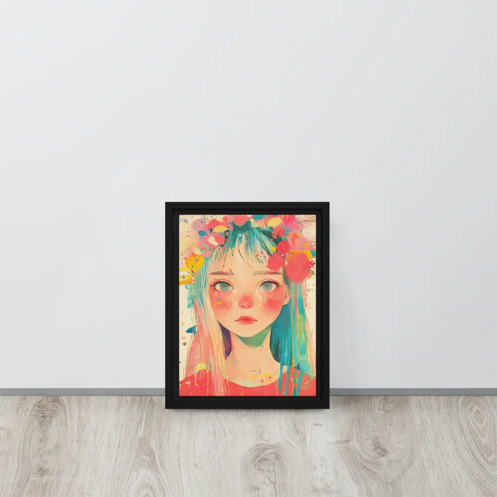 Whimsical Blossom | Canvas with White Frame | 9″×12″