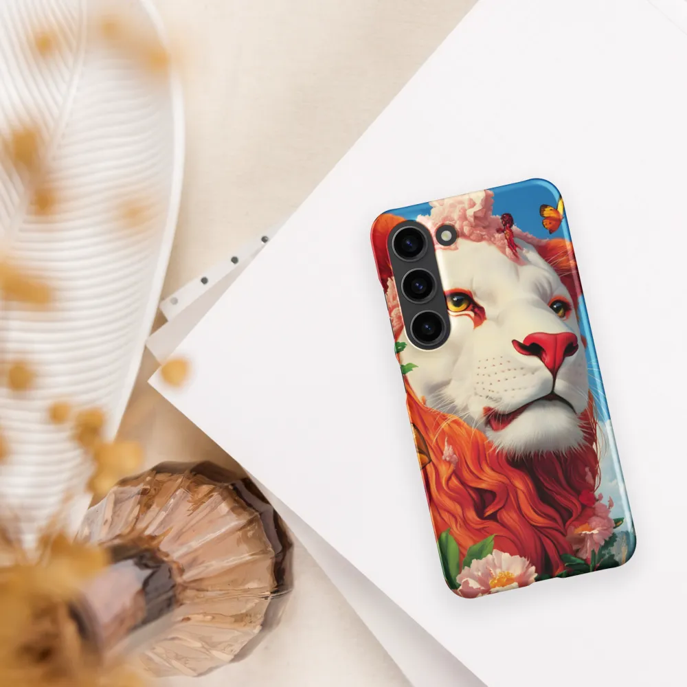 Majestic Lion Amidst Floral Splendor