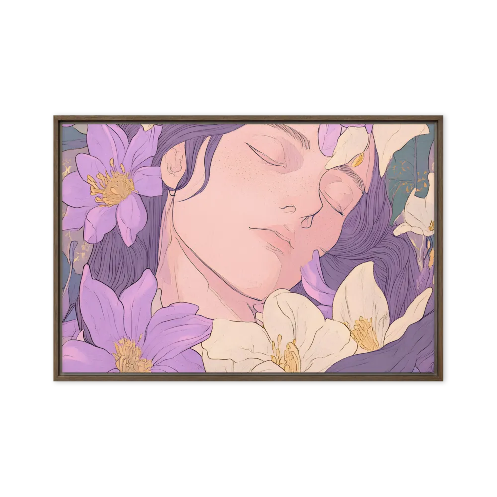 Harmony in Bloom | Canvas with Brown Frame | 24″×36″