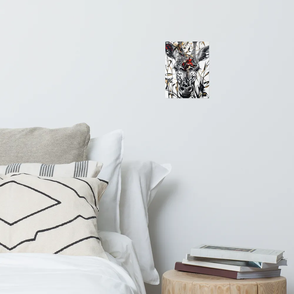 Floral Elegance: The Giraffe's Portrait | Poster | 8″×10″