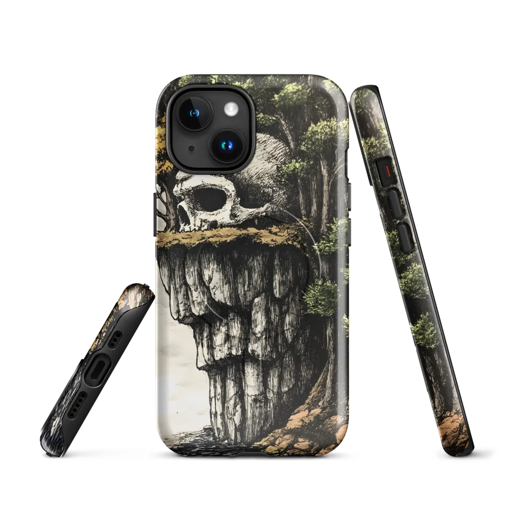 The Whispering Skull: A Surreal Encounter with Nature | Phone Case |  15 | MagSafe® Tough Case | Glossy